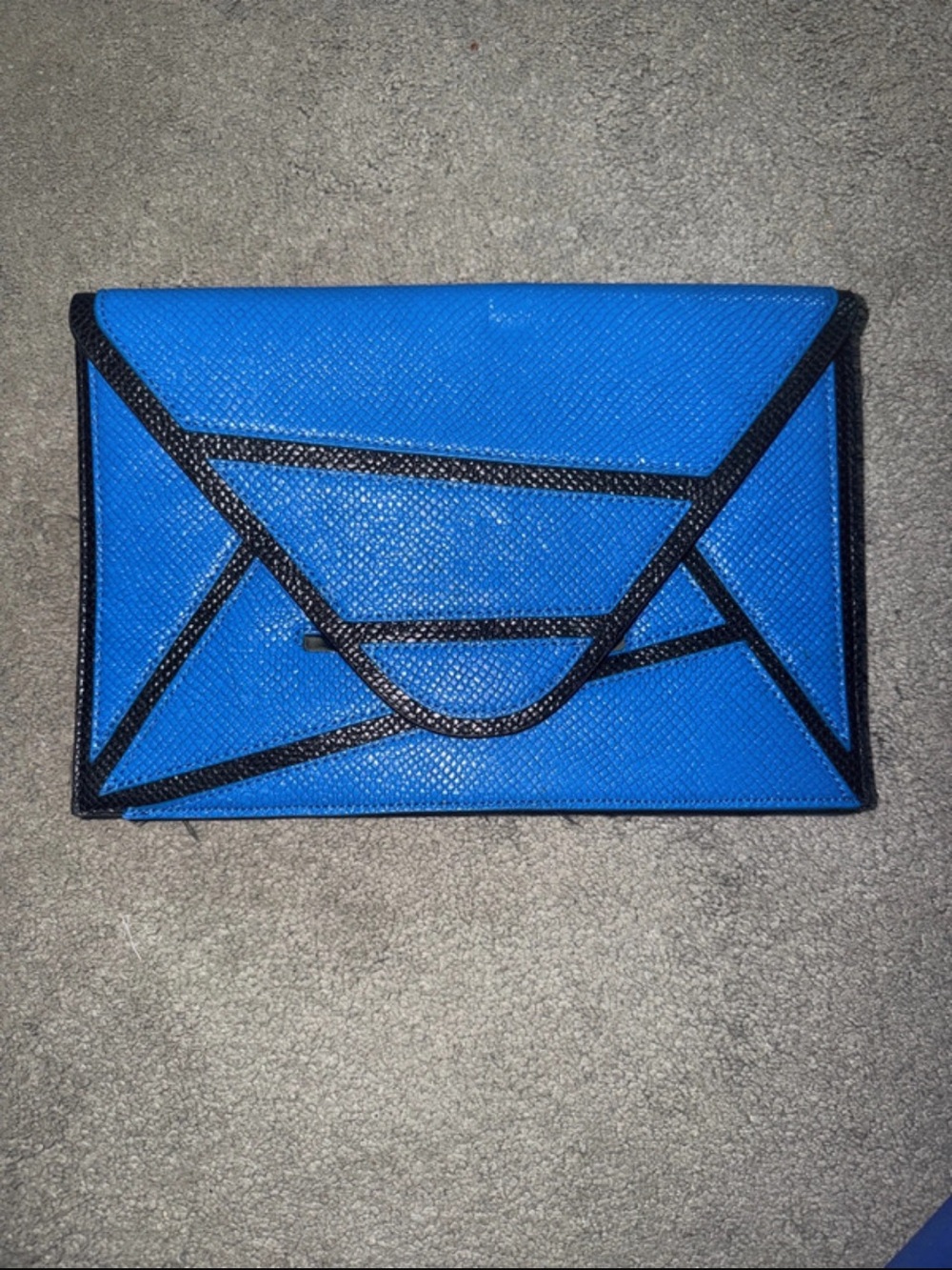 Blue Envelope-Style Clutch Wallet